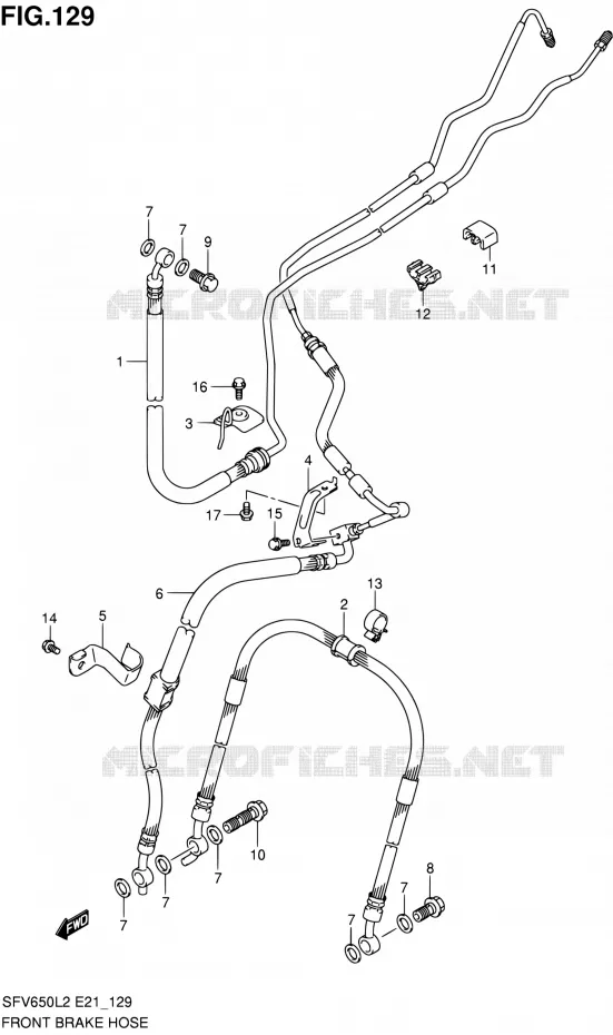 DURITE DE FREIN AVANT (SFV650UAL2 E21) Suzuki MOTO 650 GLADIUS 2012  SFV650UL2(E21)