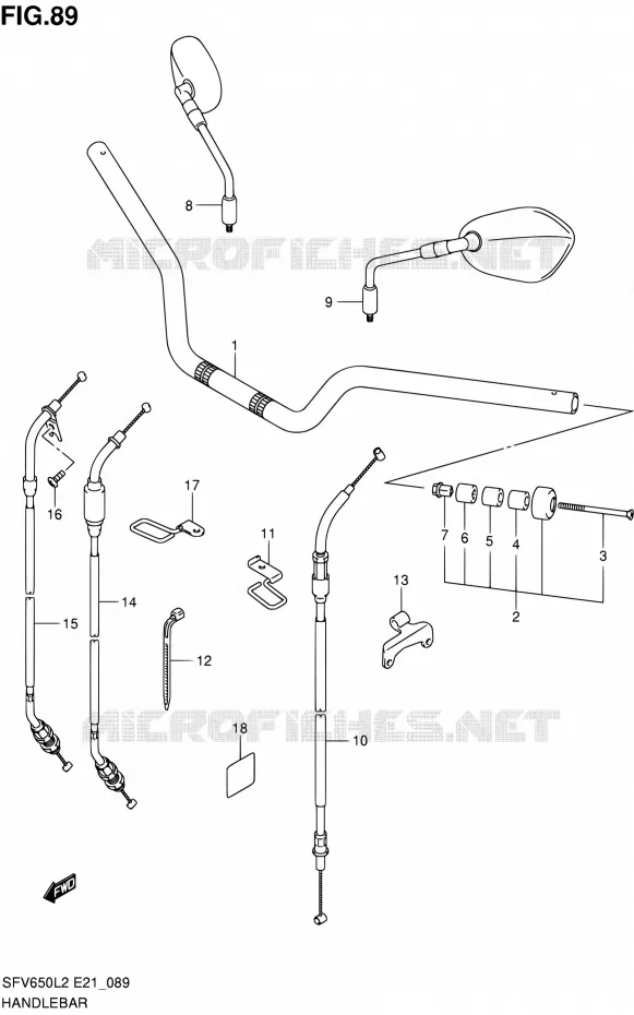 GUIDON (SFV650L2 E21) Suzuki MOTO 650 GLADIUS 2012  SFV650UL2(E21)