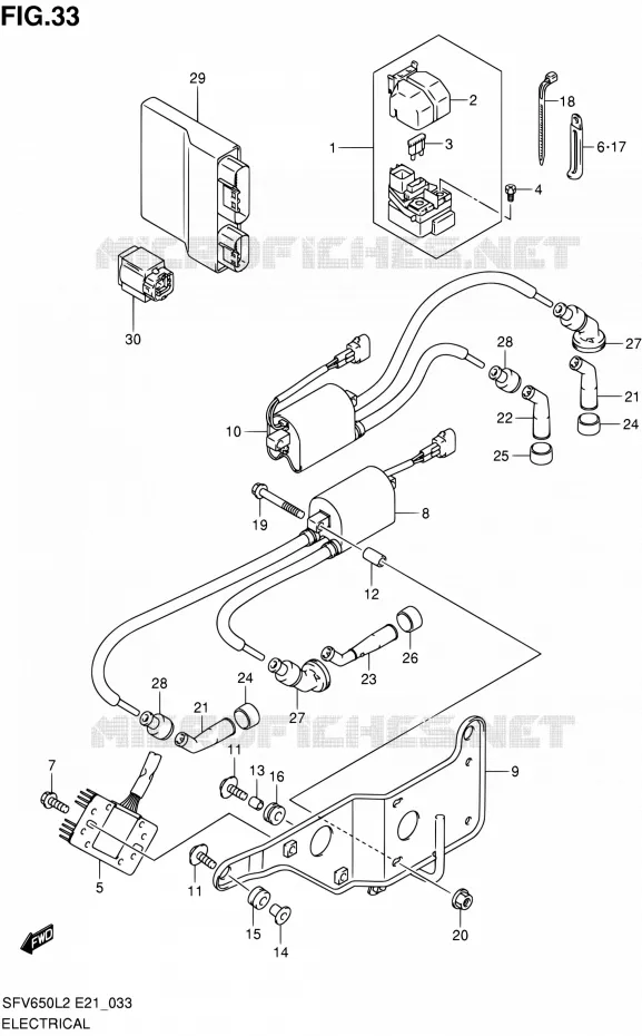 PARTIE ELECTRIQUE (SFV650UL2 E21) Suzuki MOTO 650 GLADIUS 2012  SFV650UL2(E21)