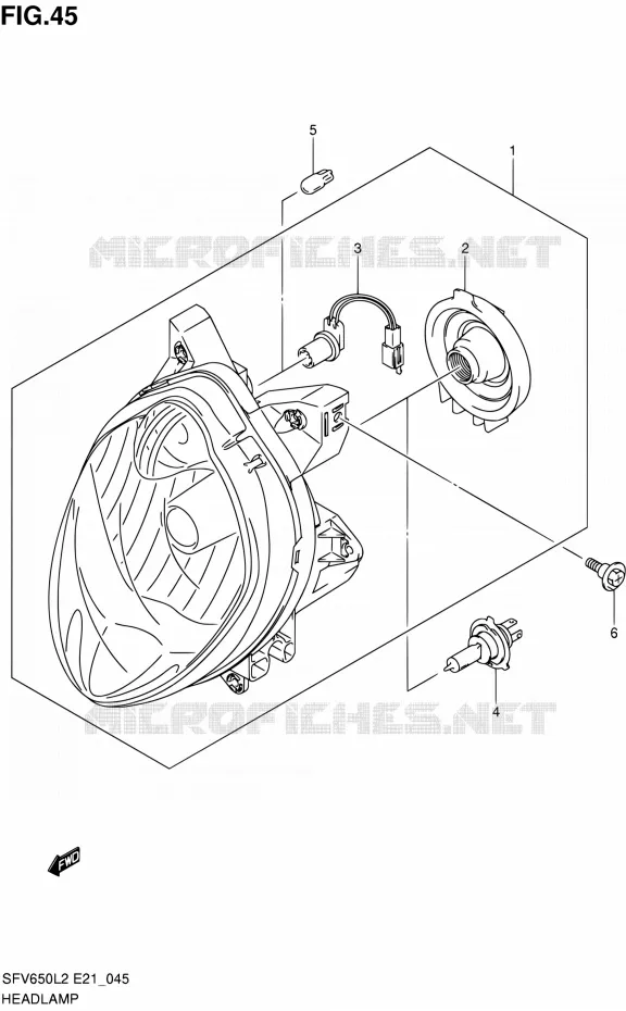 PHARE (SFV650UL2 E21) Suzuki MOTO 650 GLADIUS 2012  SFV650UL2(E21)