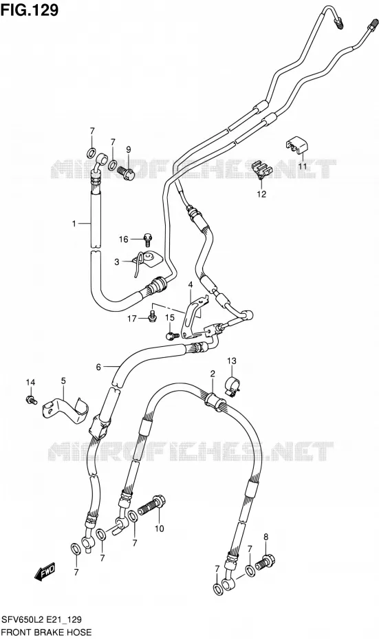 DURITE DE FREIN AVANT (SFV650UAL2 E21) Suzuki MOTO 650 GLADIUS 2012  SFV650UL2(E24)
