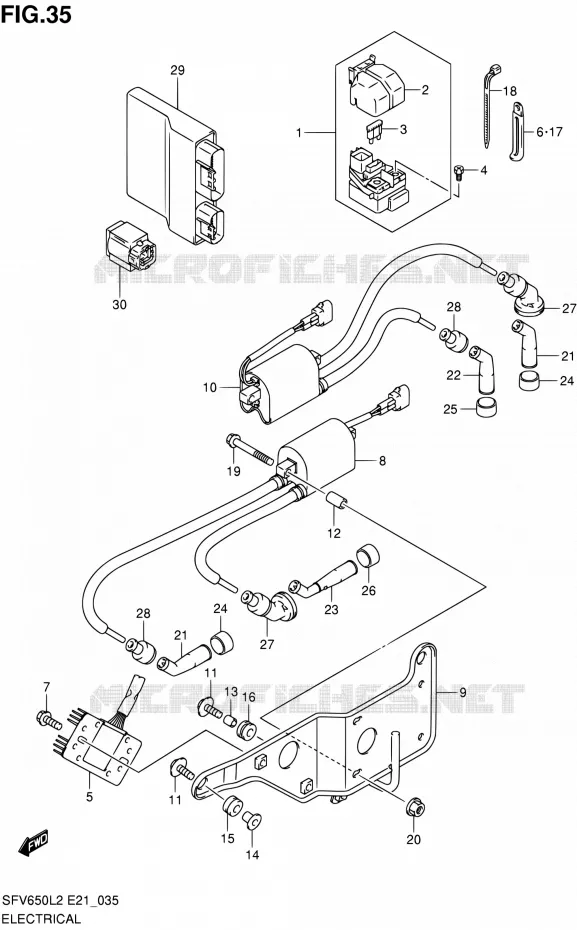 PARTIE ELECTRIQUE (SFV650AL2 E21) Suzuki MOTO 650 GLADIUS 2012  SFV650UL2(E24)