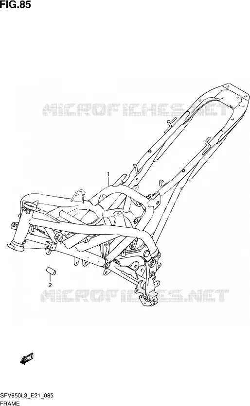 CADRE (SFV650UL3 E21) Suzuki MOTO 650 GLADIUS 2013  SFV650U L3 (E24)