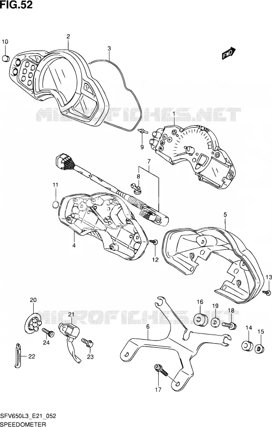 COMPTEUR (SFV650L3 E21) Suzuki MOTO 650 GLADIUS 2013  SFV650U L3 (E24)