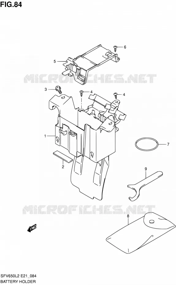 BAC A BATTERIE - OUTILS (SFV650UL2 E24) Suzuki MOTO 650 GLADIUS 2012  SFV650UAL2(E21)