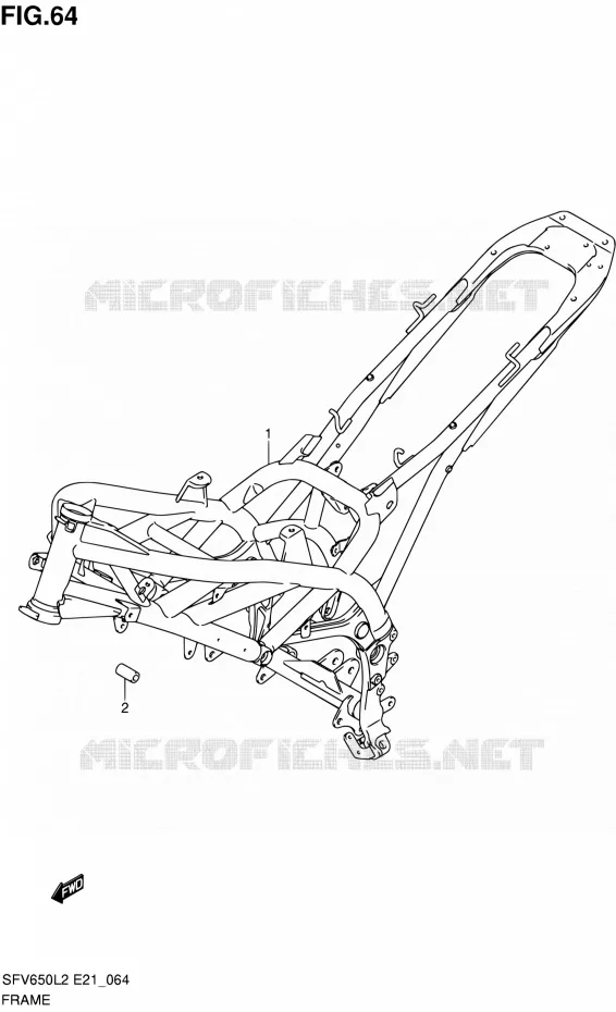 CADRE (SFV650L2 E24) Suzuki MOTO 650 GLADIUS 2012  SFV650UAL2(E21)