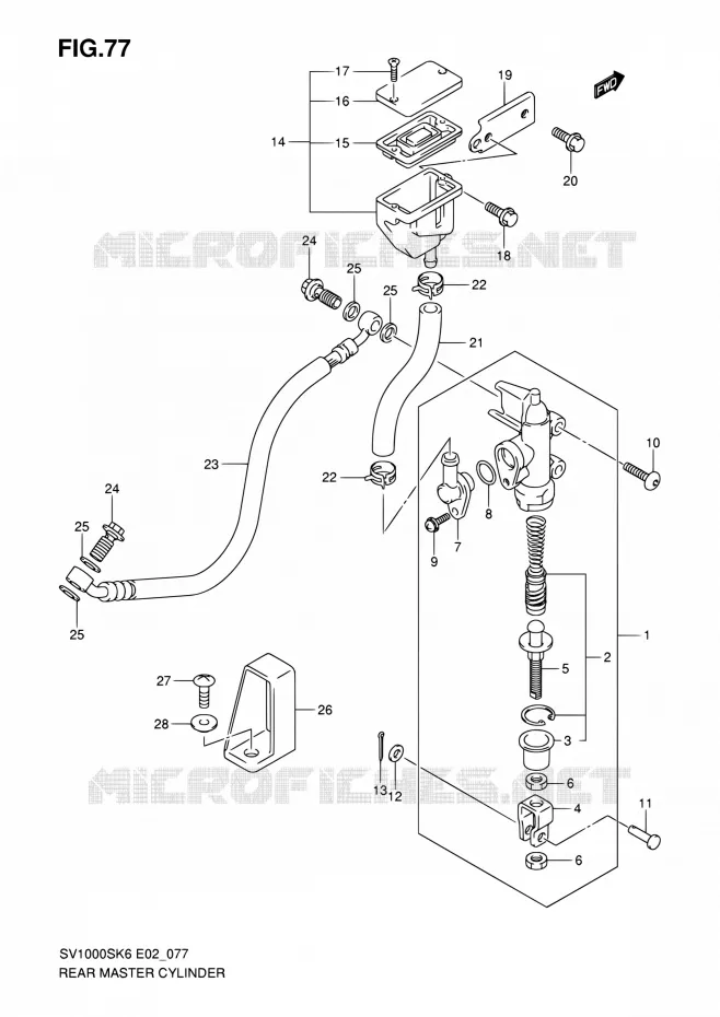 MAITRE CYLINDRE ARRIERE Suzuki MOTO 1000 SV-S 2006  SV1000SK6(E19)