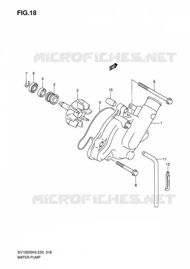 POMPE A EAU Suzuki MOTO 1000 SV 2006  SV1000K6(E19)