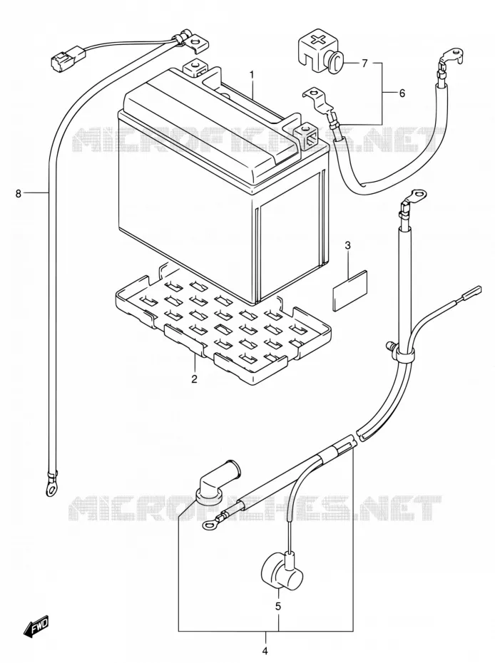 BATTERIE (SV1000S/S1/S2) Suzuki MOTO 1000 SV 2005  SV1000S1ZK5