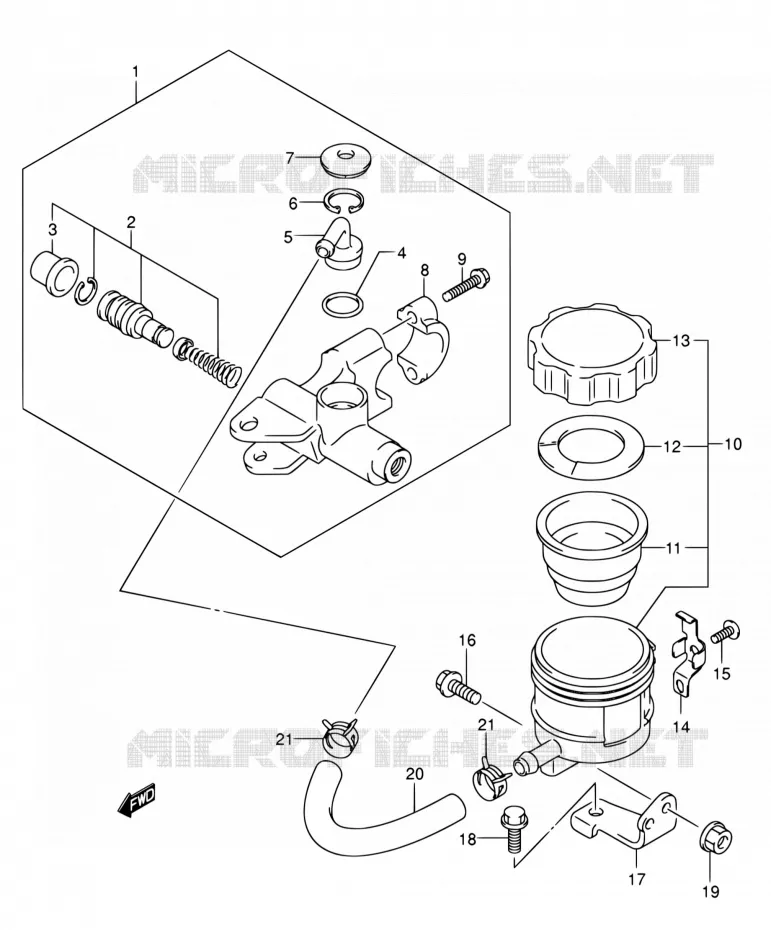MAITRE CYLINDRE AVANT (SV1000S/S1/S2) Suzuki MOTO 1000 SV 2005  SV1000S1ZK5