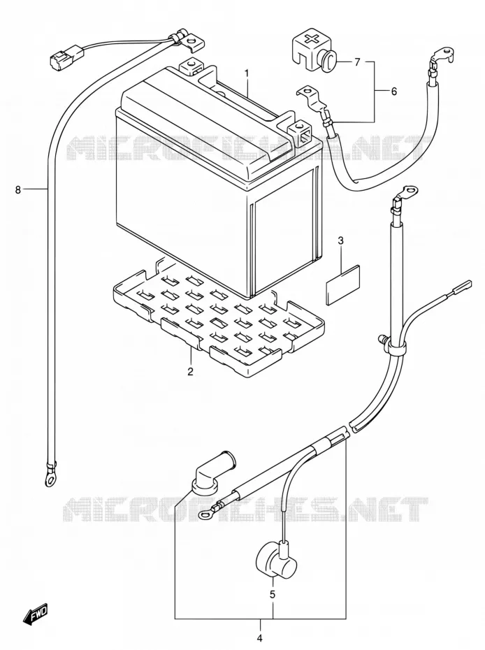 BATTERIE (SV1000S/S1/S2) Suzuki MOTO 1000 SV 2005  SV1000S2ZK5