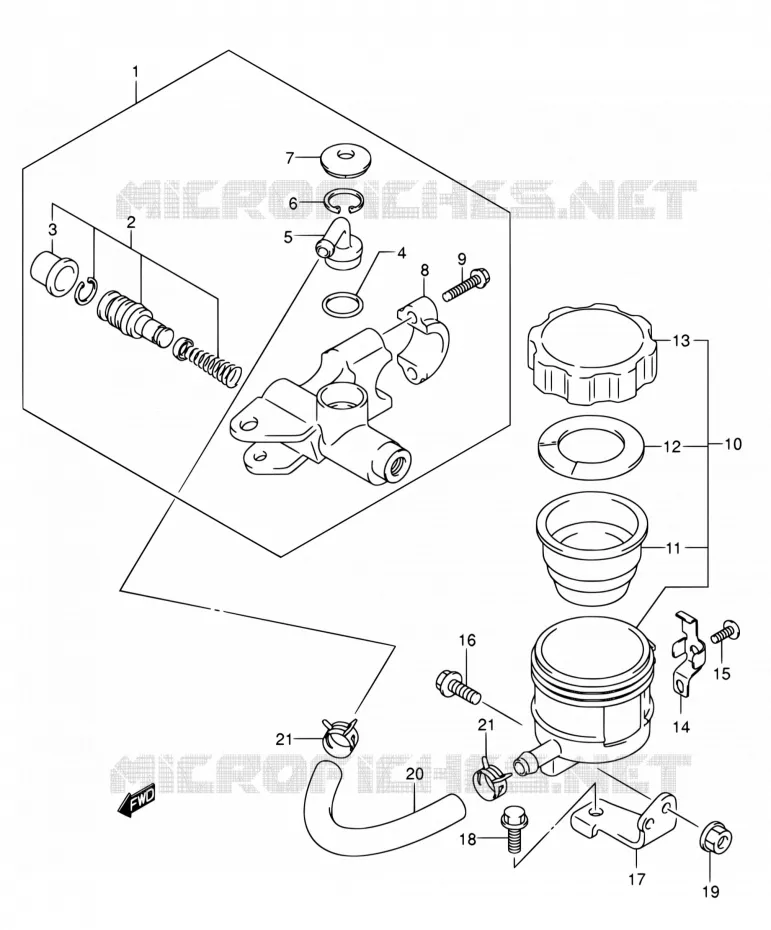 MAITRE CYLINDRE AVANT (SV1000S/S1/S2) Suzuki MOTO 1000 SV 2005  SV1000S2ZK5