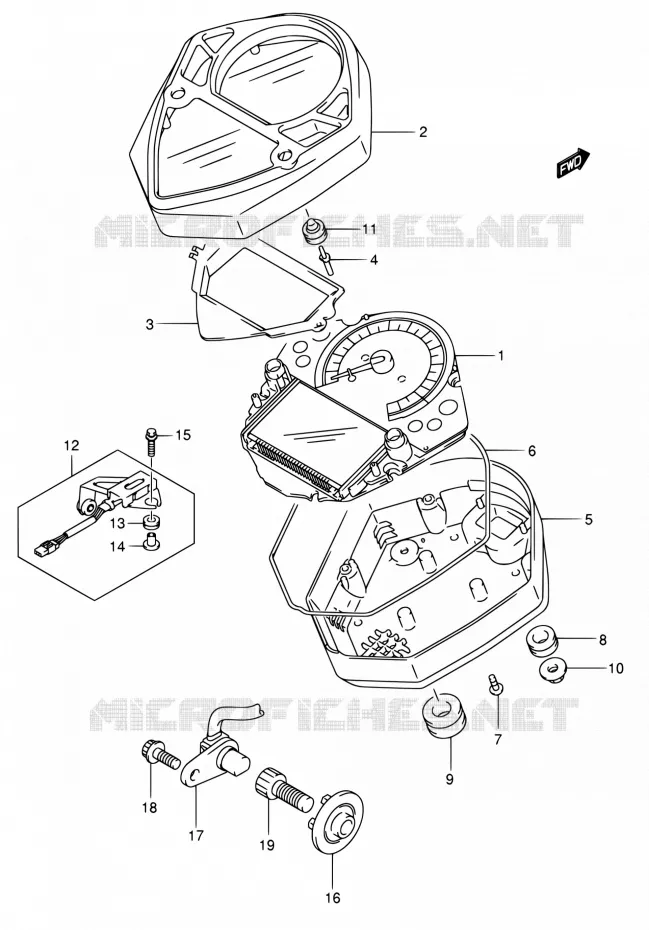 COMPTEUR (SV1000SK5/S1K5/S2K5) Suzuki MOTO 1000 SV 2005  SV1000SZK5