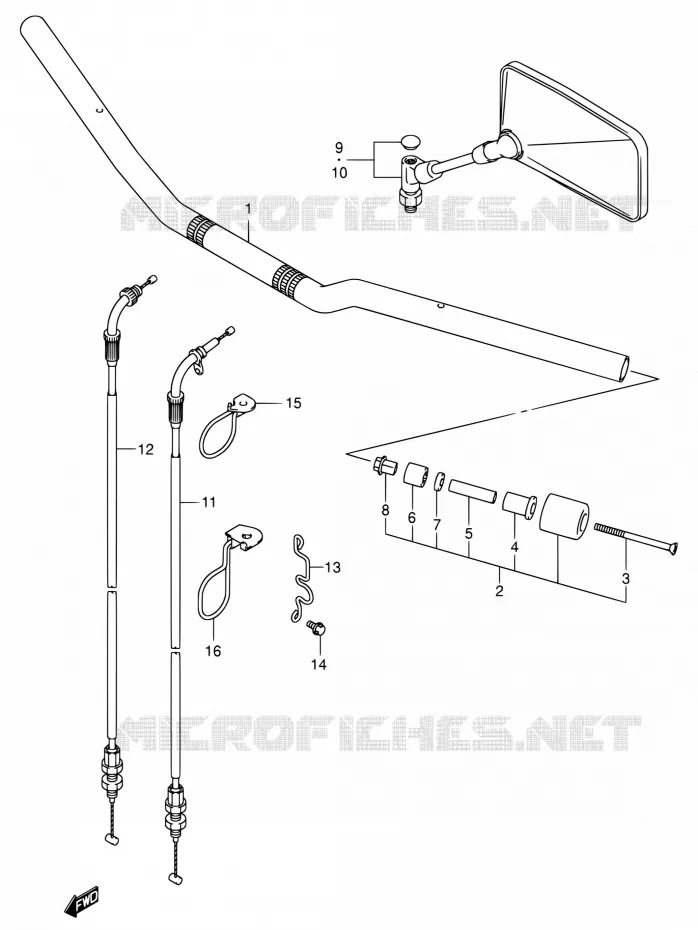 GUIDON (SV1000/U1/U2) Suzuki MOTO 1000 SV 2005  SV1000SZK5