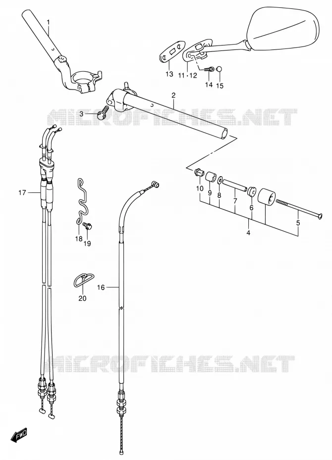GUIDON (WITH COWLING) Suzuki MOTO 650 SV 2003  SV650K3