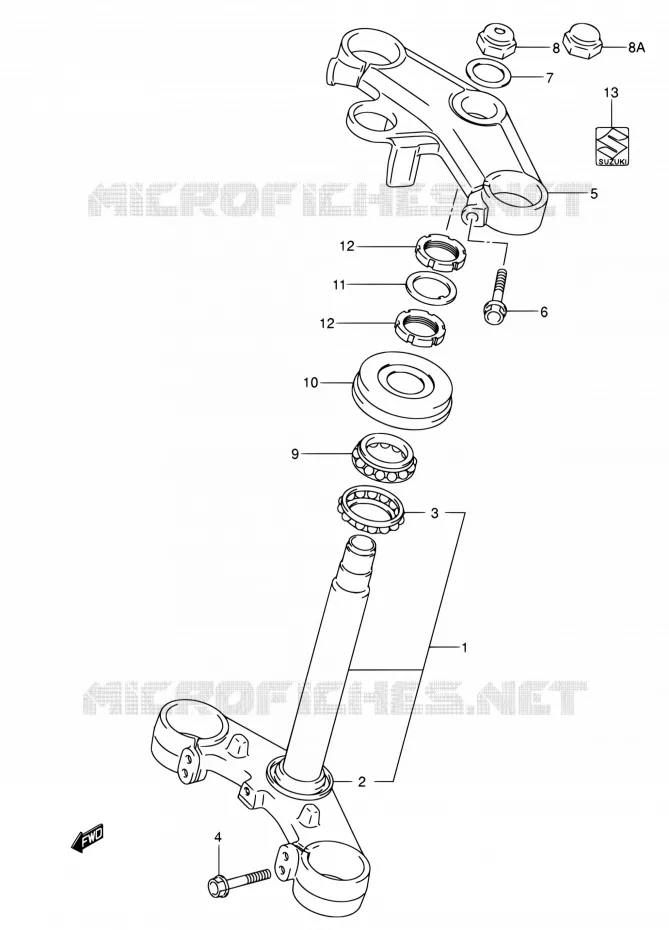 TE DE FOURCHE (VOIR NOTE) Suzuki MOTO 650 SV 2003  SV650K3