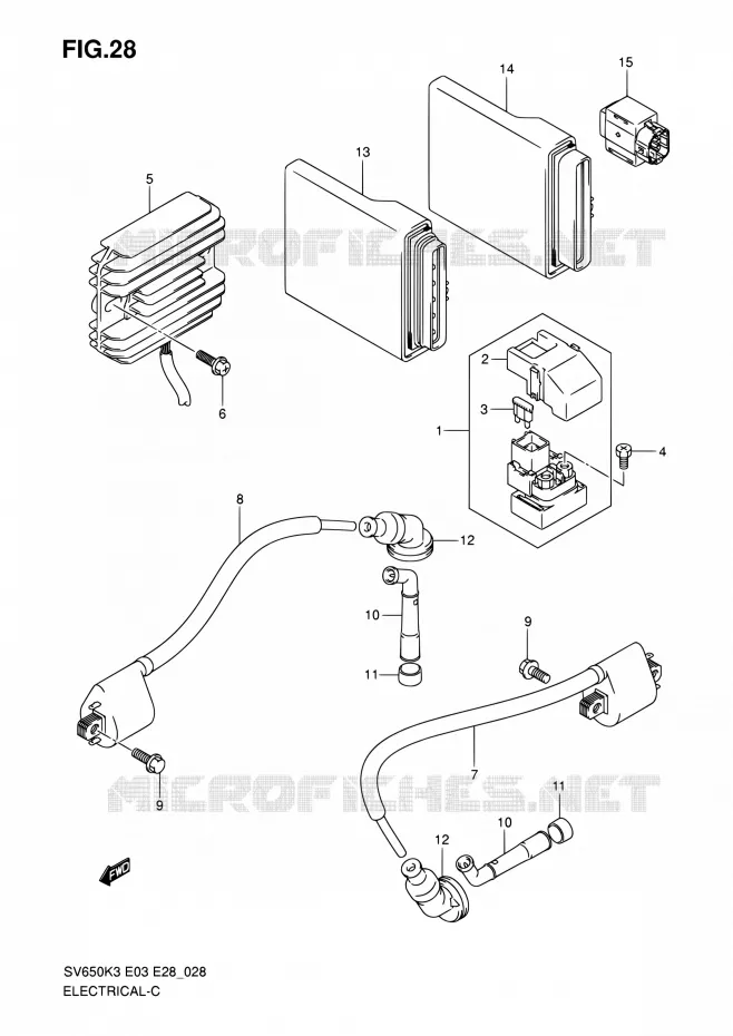 PARTIE ELECTRIQUE (MODEL K3/K4/K5/K6) Suzuki MOTO 650 SV 2003  SV650K3/SV650S K3
