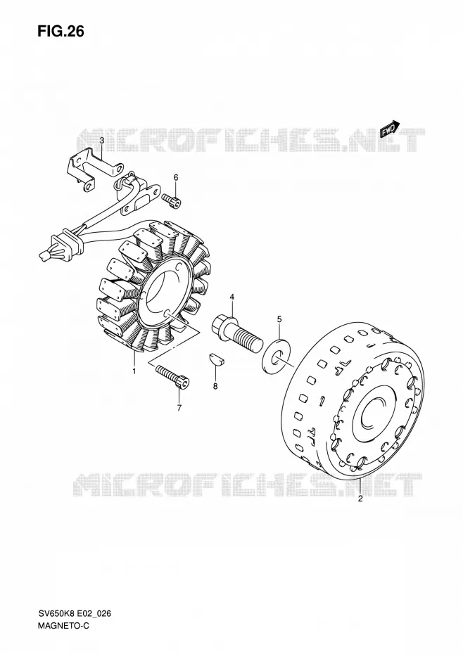 ALLUMAGE ROTOR - STATOR Suzuki MOTO 650 SV 2008  SV650AK8(E19)