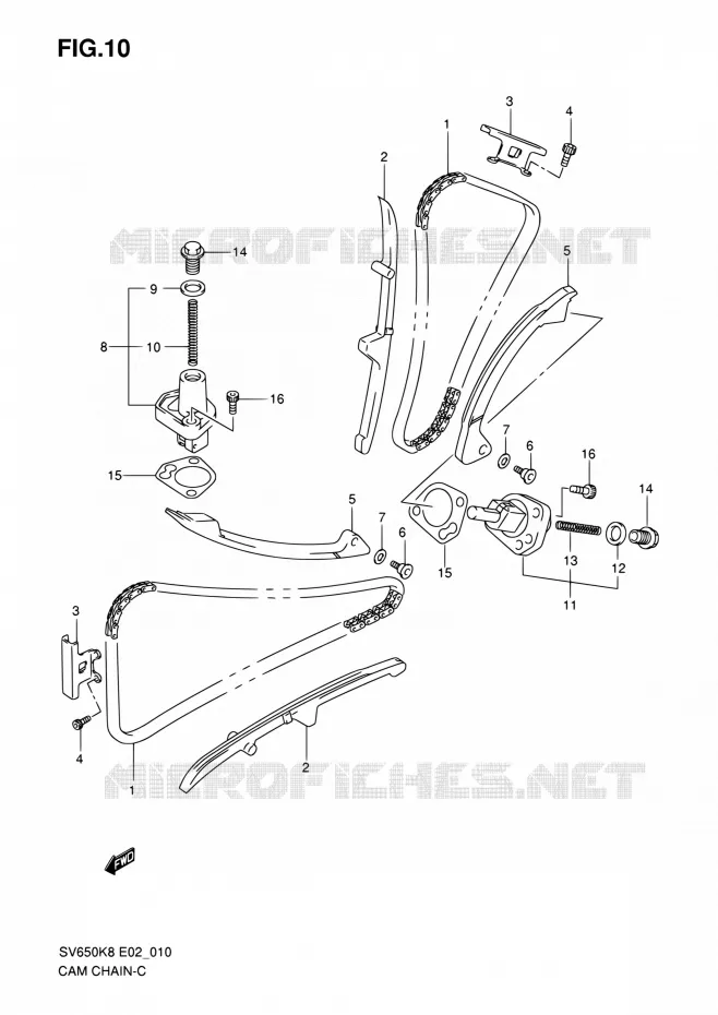 DISTRIBUTION Suzuki MOTO 650 SV-S 2009  SV650SK9(E24)