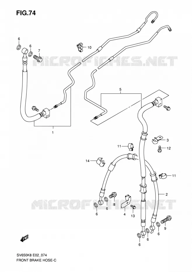 DURITE DE FREIN AVANT (SEE NOTE) Suzuki MOTO 650 SV-S 2009  SV650SK9(E24)