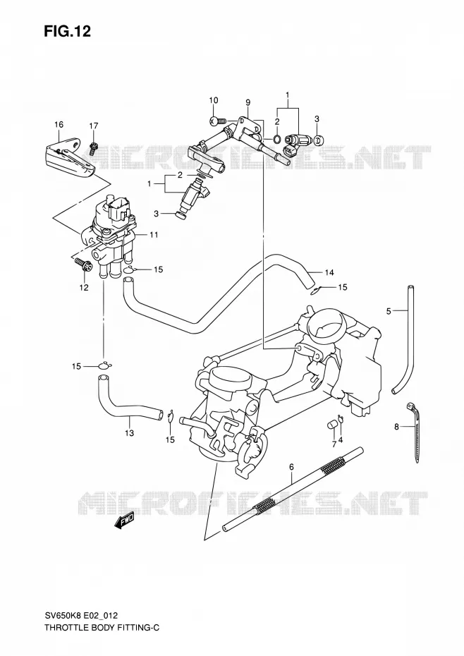 SYSTÈME D'INJECTION Suzuki MOTO 650 SV 2010  SV650SL0(E24)