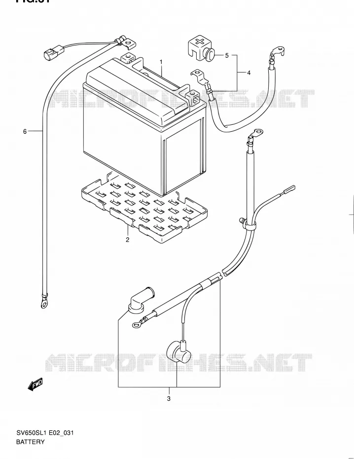 BATTERIE (SV650SL1 E24) Suzuki MOTO 650 SV 2011  SV650SL1(E24)