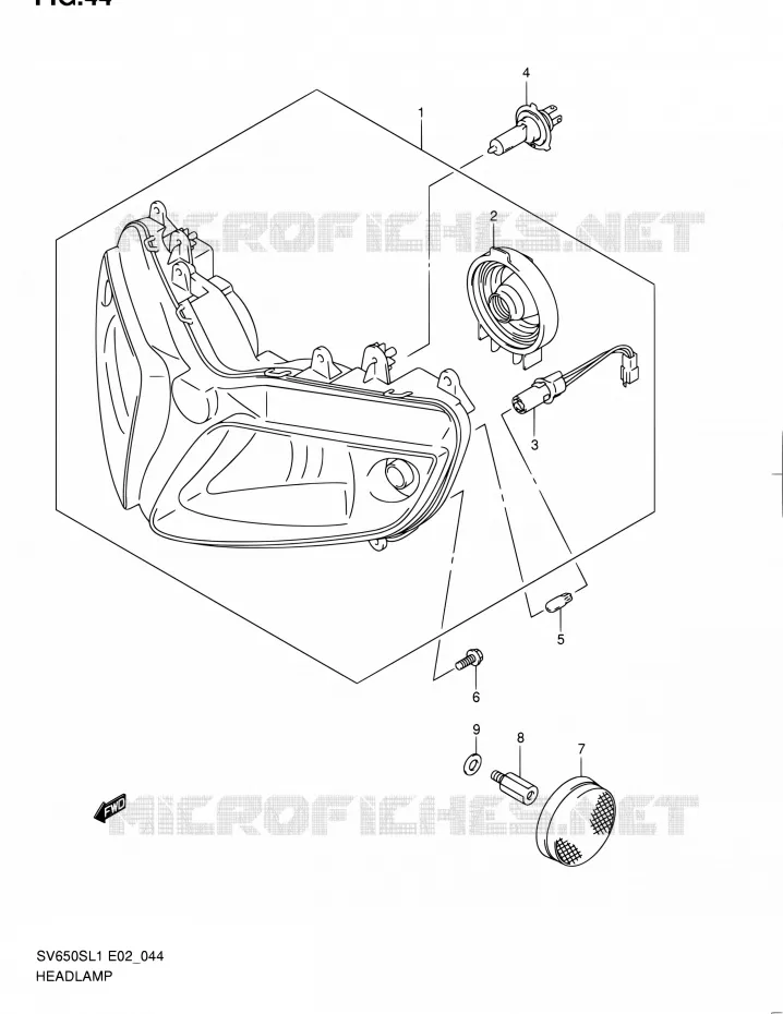 PHARE (SV650SAL1 E24) Suzuki MOTO 650 SV 2011  SV650SL1(E24)