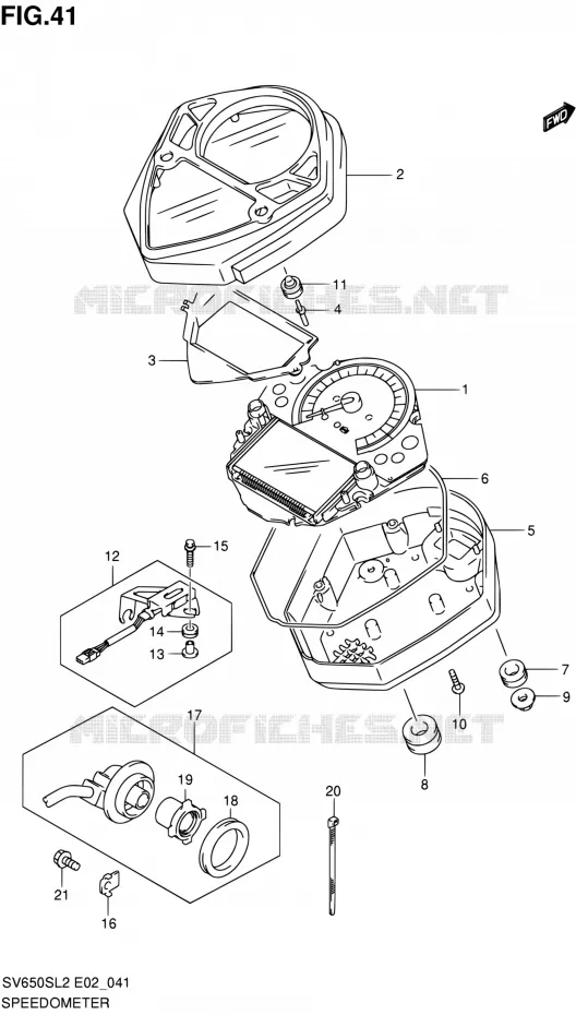 COMPTEUR (SV650SAL2 E24) Suzuki MOTO 650 SV 2012  SV650SL2(E24)