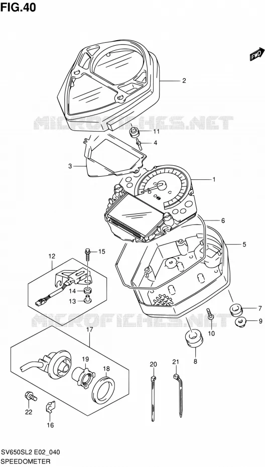 COMPTEUR (SV650SUL2 E24) Suzuki MOTO 650 SV 2012  SV650SL2(E24)