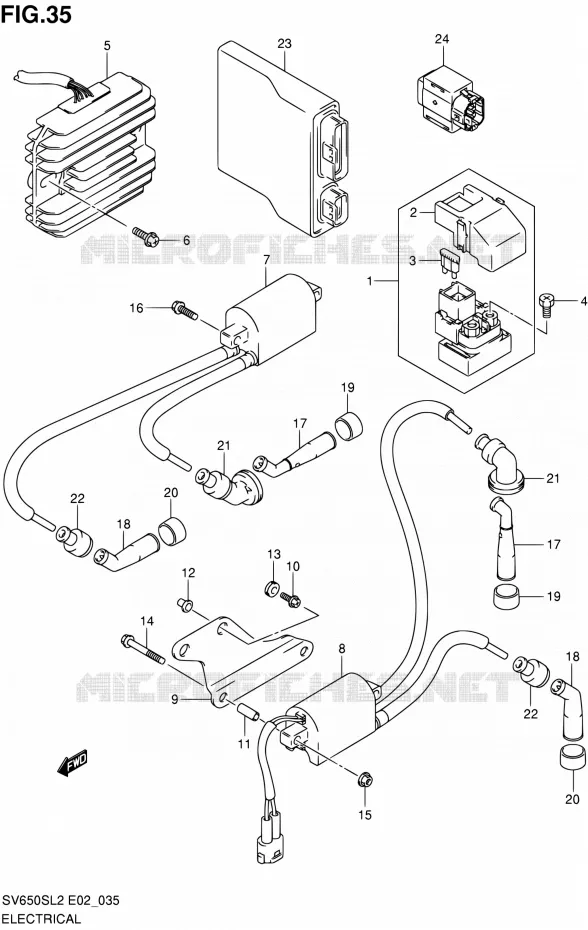 PARTIE ELECTRIQUE (SV650SL2 E24) Suzuki MOTO 650 SV 2012  SV650SL2(E24)