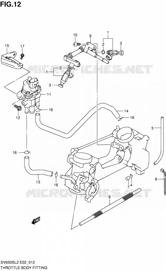 SYSTÈME D'INJECTION Suzuki MOTO 650 SV 2012  SV650SL2(E24)
