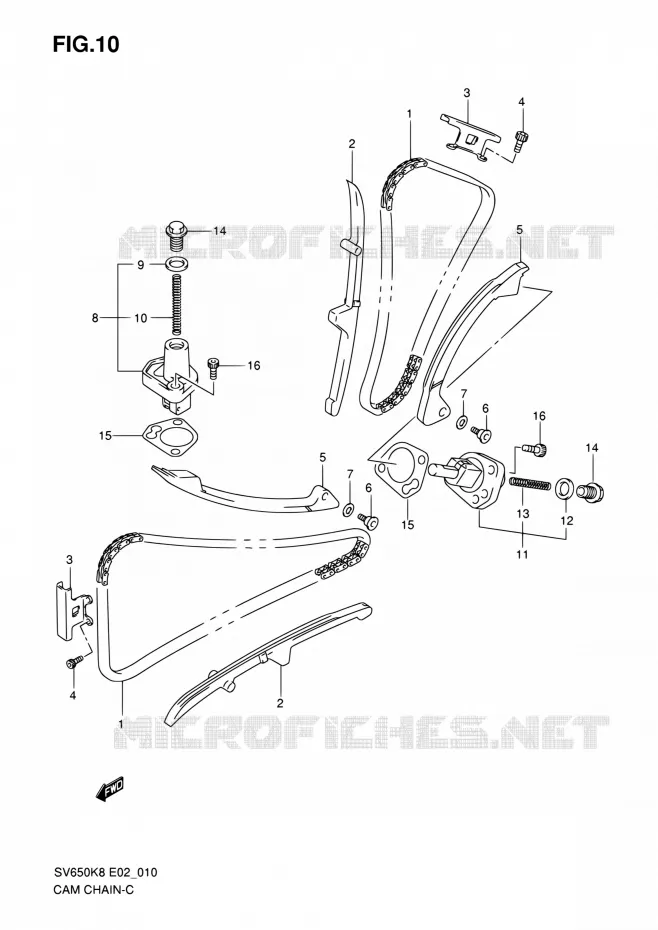 DISTRIBUTION Suzuki MOTO 650 SV 2008  SV650SAK8(E19)