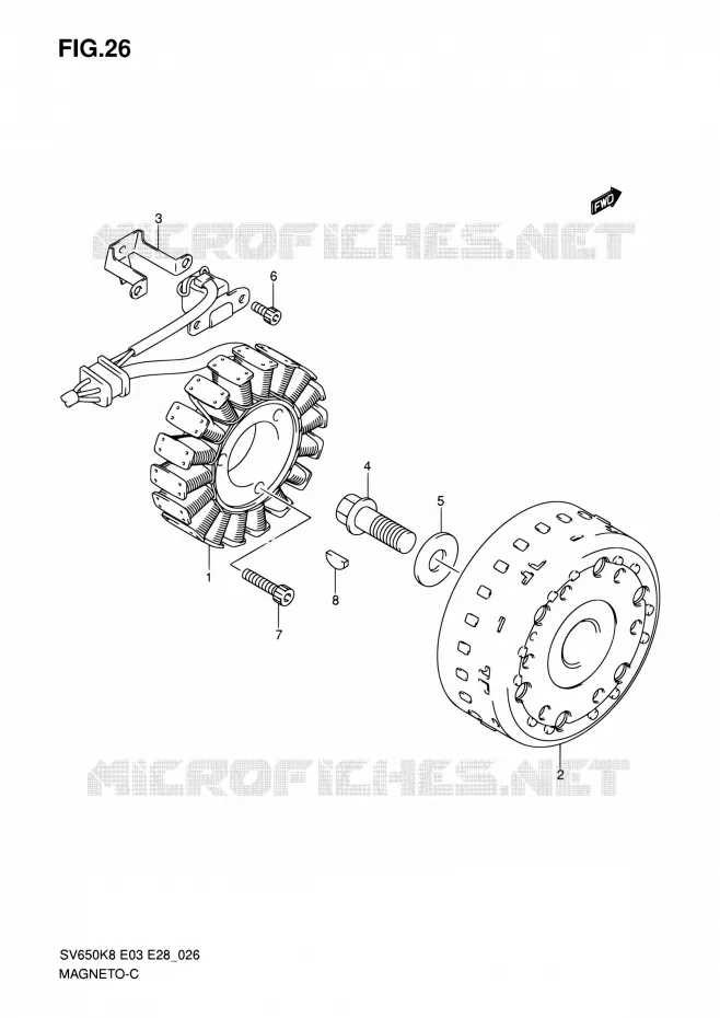 ALLUMAGE ROTOR - STATOR Suzuki MOTO 650 SV-S 2010  SV650SA L0 (E03,E28,E33)