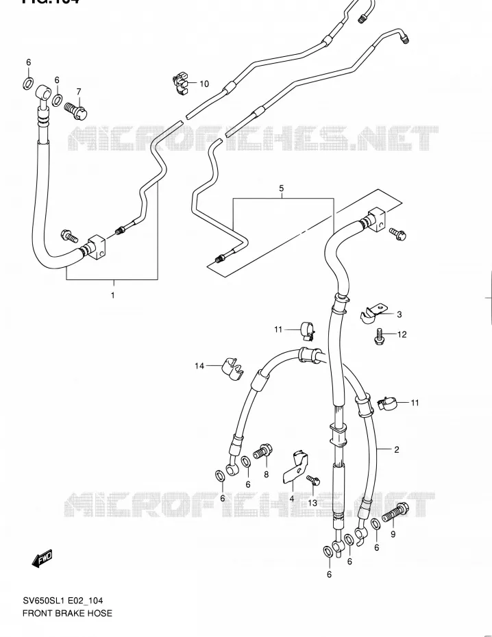 DURITE DE FREIN AVANT (SV650SAL1 E24) Suzuki MOTO 650 SV 2011  SV650SAL1(E24)