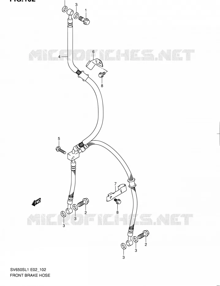 DURITE DE FREIN AVANT (SV650SL1 E02) Suzuki MOTO 650 SV 2011  SV650SAL1(E24)