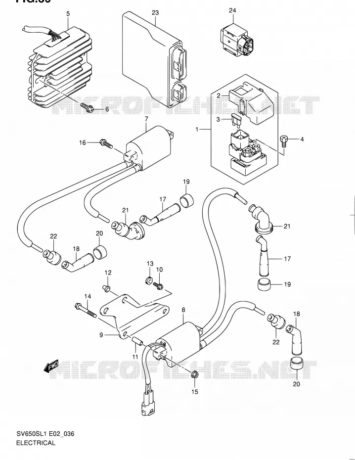 PARTIE ELECTRIQUE (SV650SAL1 E24) Suzuki MOTO 650 SV 2011  SV650SAL1(E24)