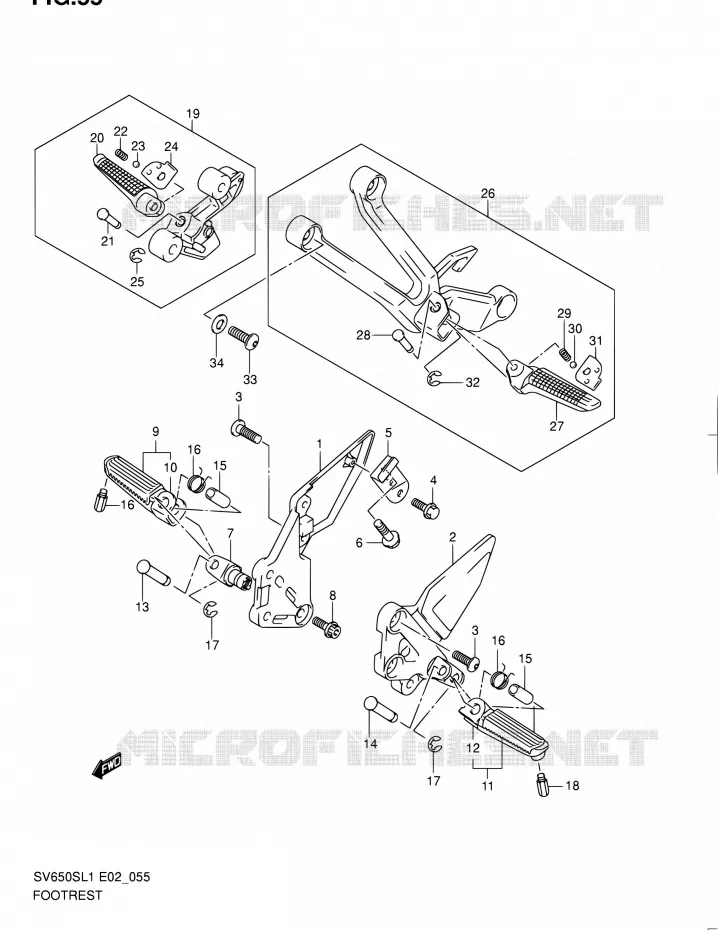 REPOSE PIED Suzuki MOTO 650 SV 2011  SV650SAL1(E24)