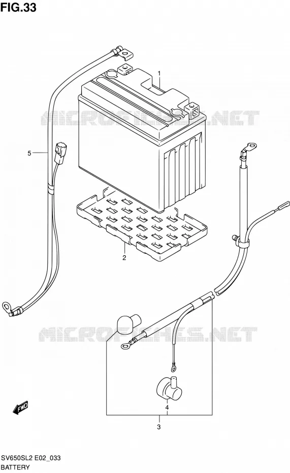 BATTERIE (SV650SAL2 E24) Suzuki MOTO 650 SV 2012  SV650SAL2(E24)