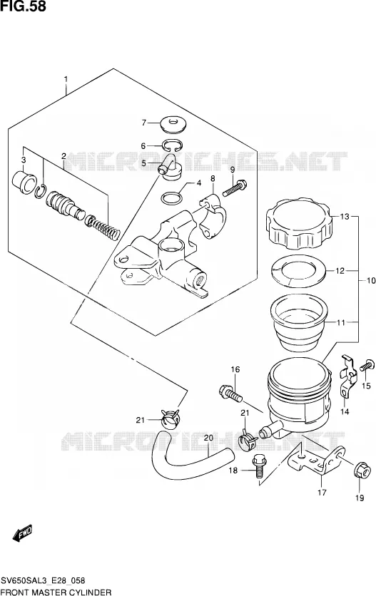 MAITRE CYLINDRE AVANT Suzuki MOTO 650 SV-S 2013  SV650SA L3 (E03,E28,E33)
