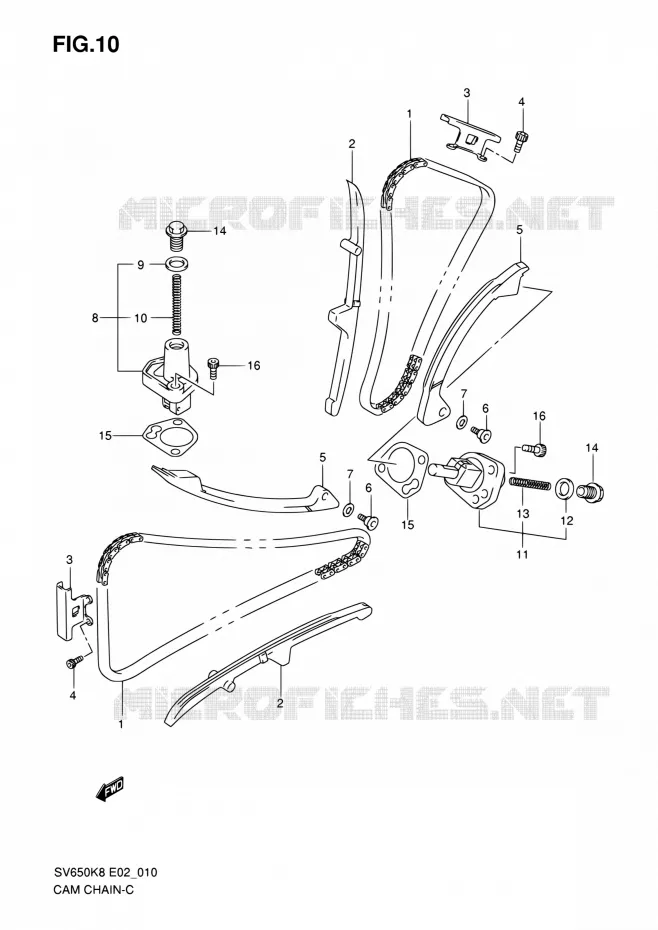 DISTRIBUTION Suzuki MOTO 650 SV 2010  SV650SUL0(E19)
