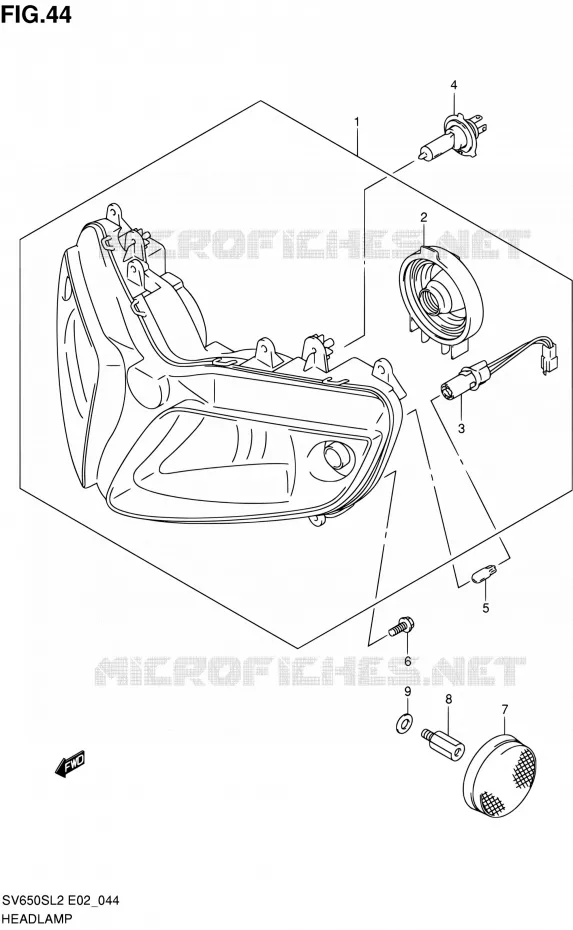 PHARE (SV650SUL2 E24) Suzuki MOTO 650 SV 2012  SV650SUL2(E24)