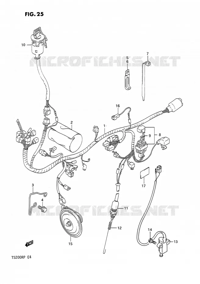 FAISCEAU ELECTRIQUE Suzuki MOTO 200 TS-R 1991  TS200R M (E02,E04,E24)