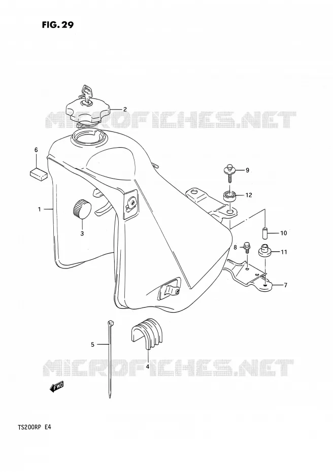 RESERVOIR D'ESSENCE Suzuki MOTO 200 TS-R 1991  TS200R M (E02,E04,E24)