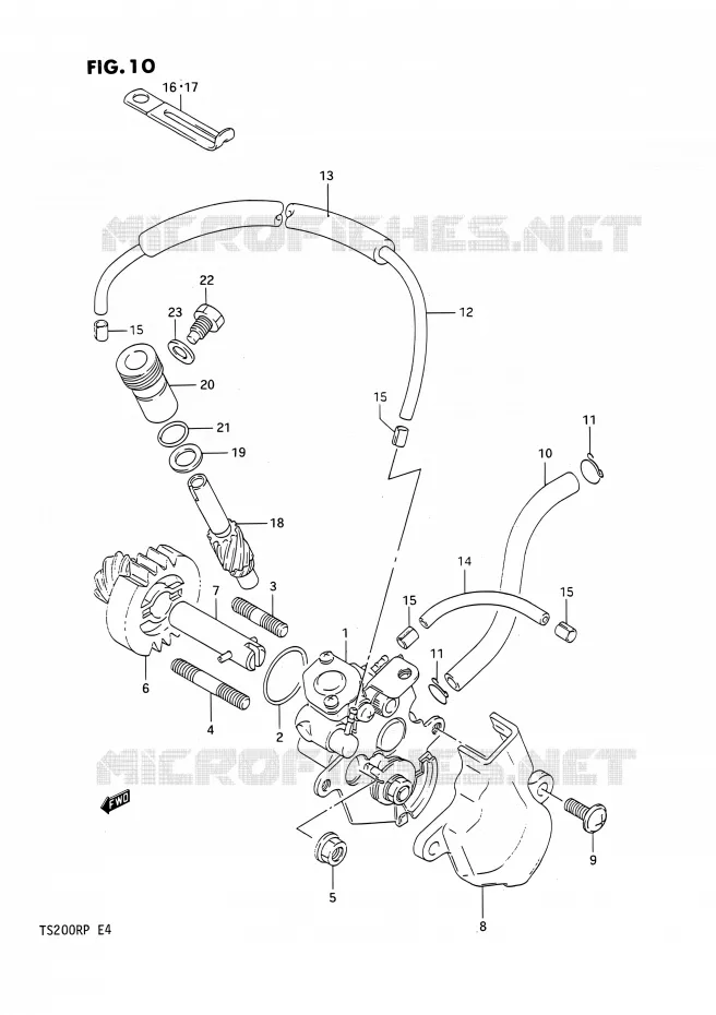 POMPE A HUILE Suzuki MOTO 200 TS-R 1992  TS200R N (E02,E04,E24)