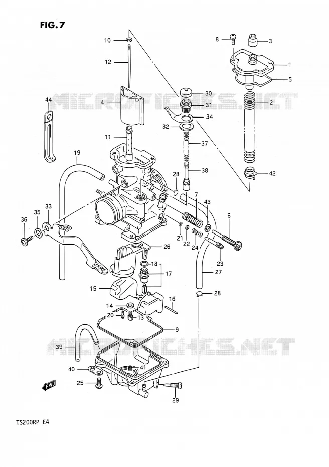 CARBURATEUR Suzuki MOTO 200 TS-R 1993  TS200R P (E04,E24)