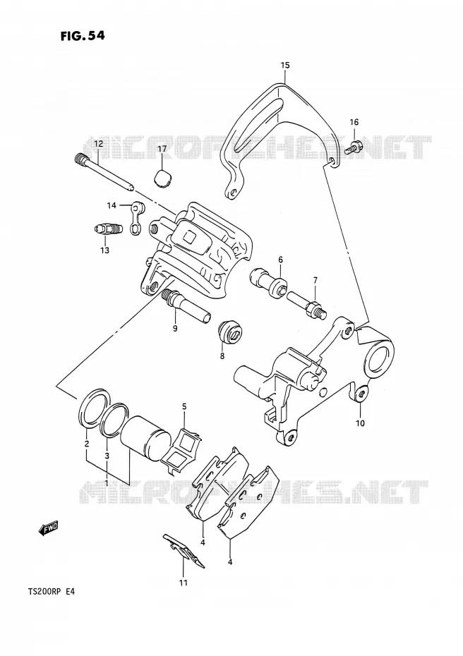 ETRIER DE FREIN ARRIERE Suzuki MOTO 200 TS-R 1993  TS200R P (E04,E24)