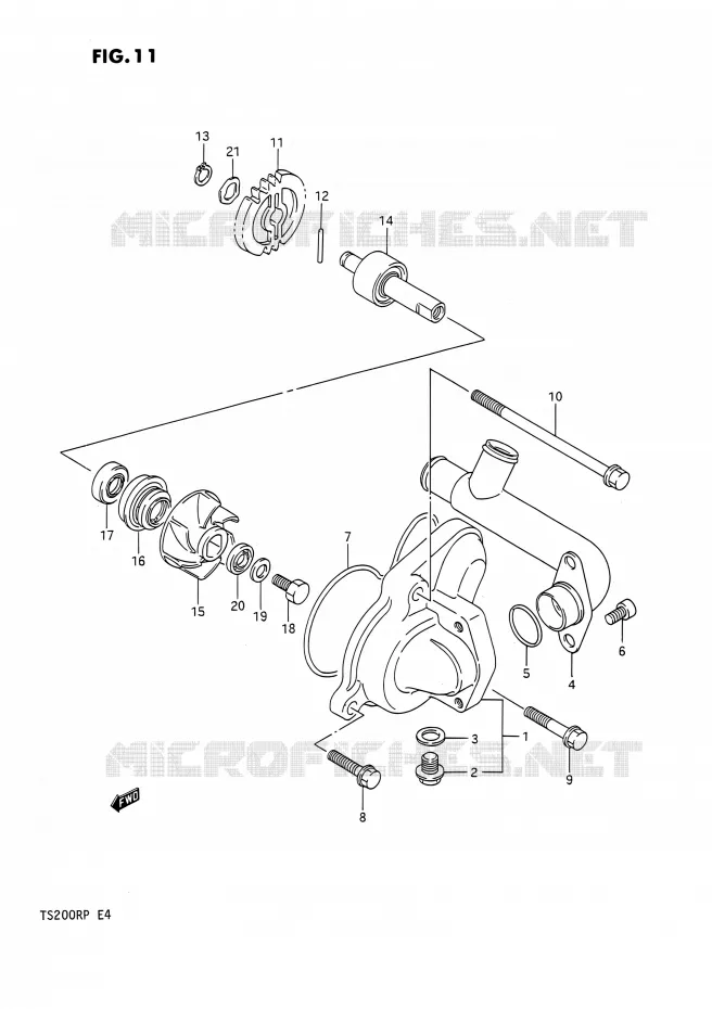 POMPE A EAU Suzuki MOTO 200 TS-R 1993  TS200R P (E04,E24)