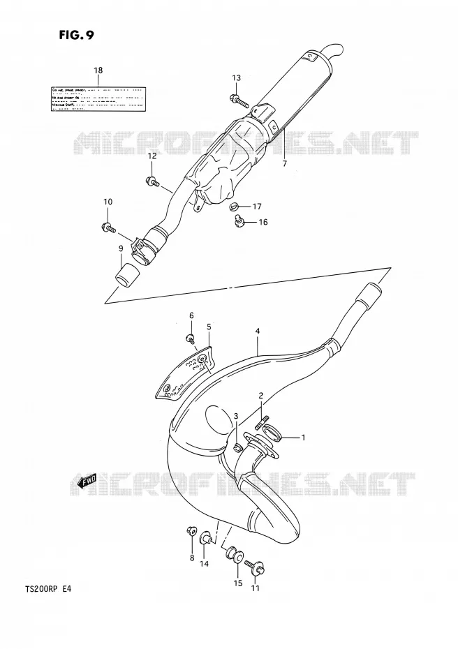 SILENCIEUX Suzuki MOTO 200 TS-R 1993  TS200R P (E04,E24)
