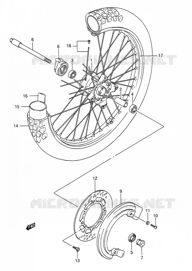 ROUE AVANT Suzuki MOTO 200 TS-R 1992  TS200R N (E03,E28,E33)
