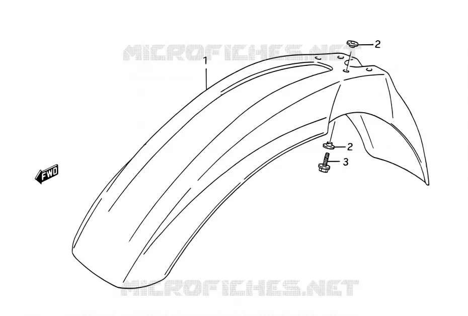 GARDE BOUE AVANT Suzuki MOTO 200 TS-R 1993  TS200R P (E03,E28,E33)